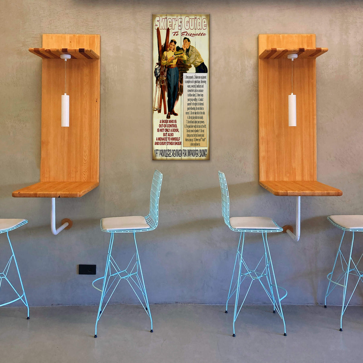 Skier's Guide to Etiquette: Generic - Wood & Metal Wall Art