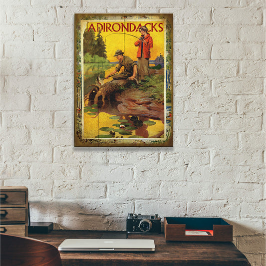 Countryside Couple's Fishing Retreat - Wood & Metal Wall Art