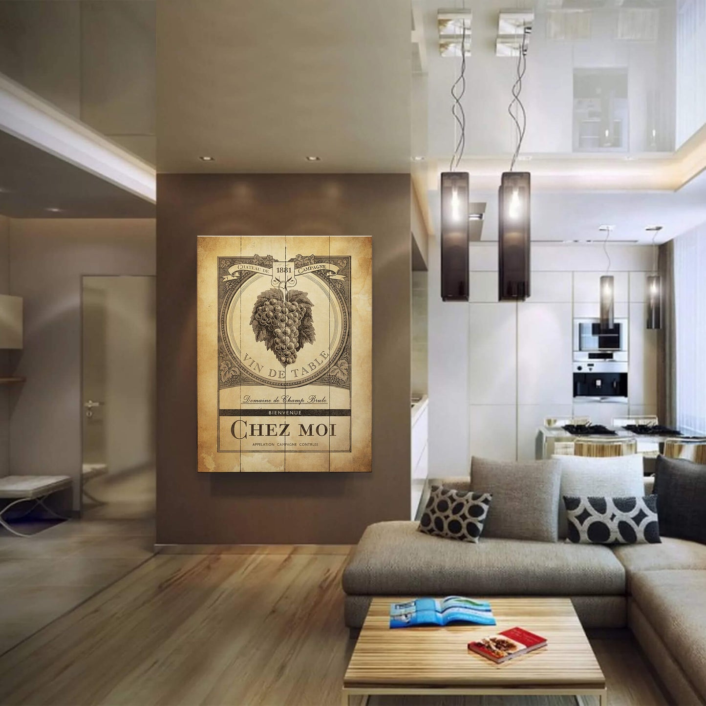 Vintage Wine Label - Wood & Metal Wall Art