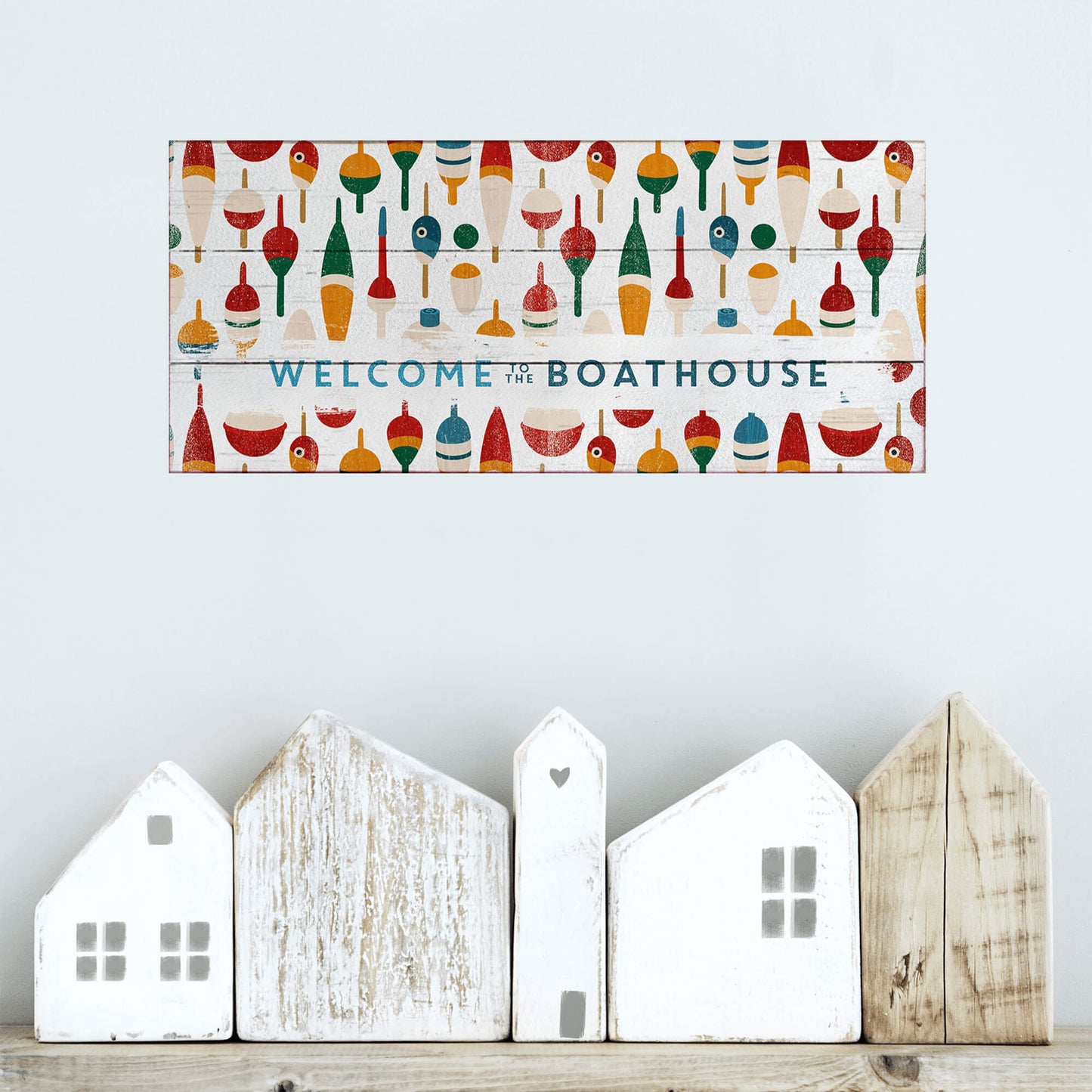 Welcome to the Boathouse: Generic Bobber - Wood & Metal Wall Art