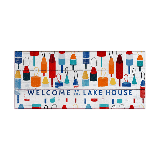 Lake House Buoy Welcome: Generic - Wood & Metal Wall Art