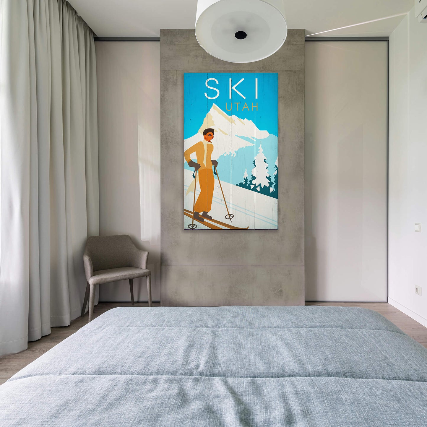 Skiing in Style - Wood & Metal Wall Art