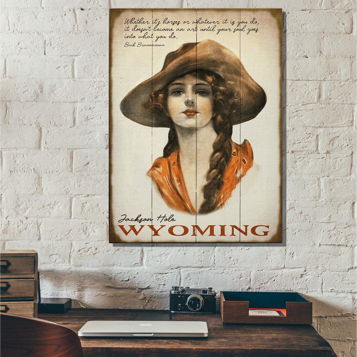 Old Fashioned Cowgirl - Wood & Metal Wall Art