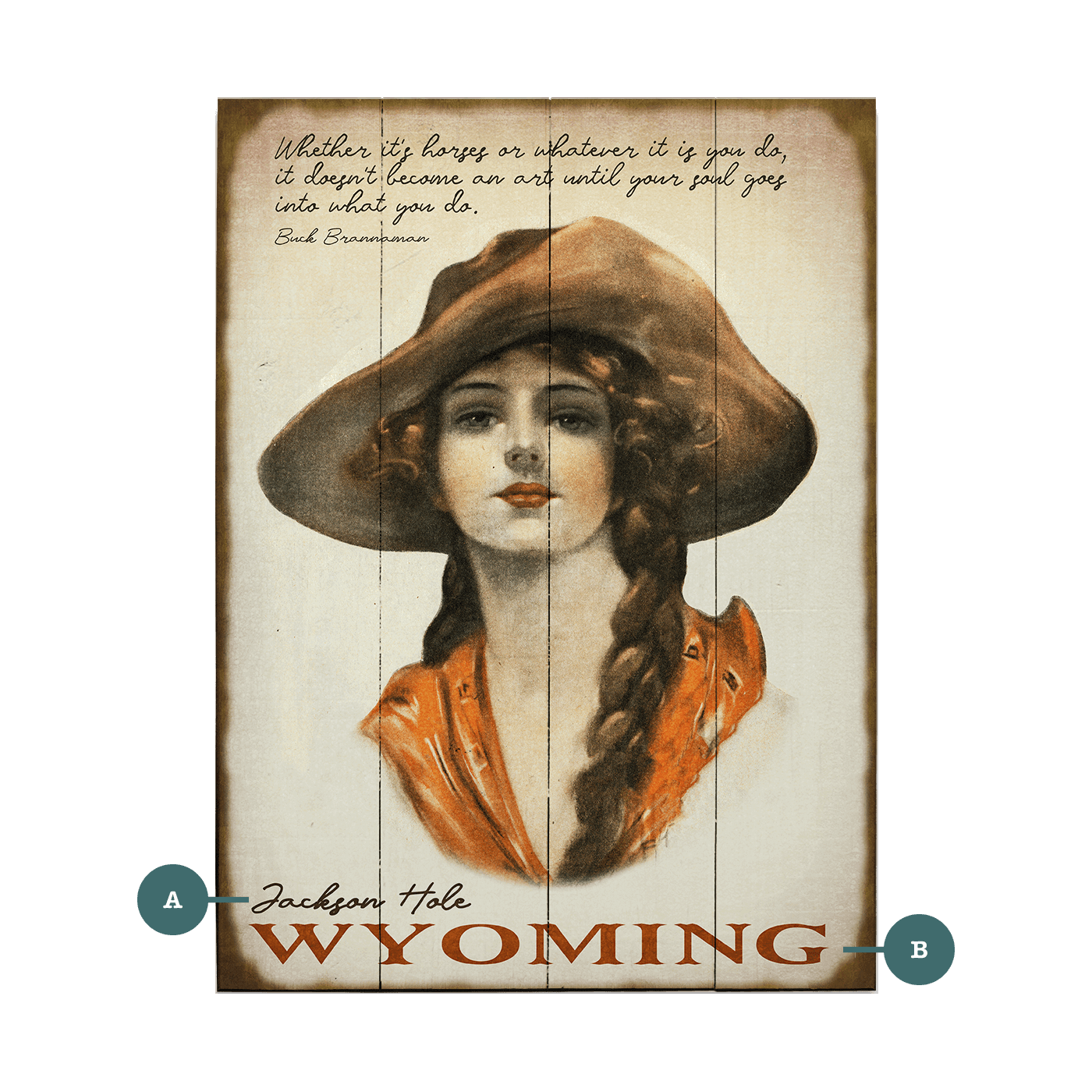 Old Fashioned Cowgirl - Wood & Metal Wall Art