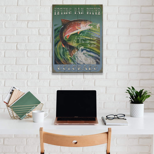 Fishing in the Right Moment - Wood & Metal Wall Art