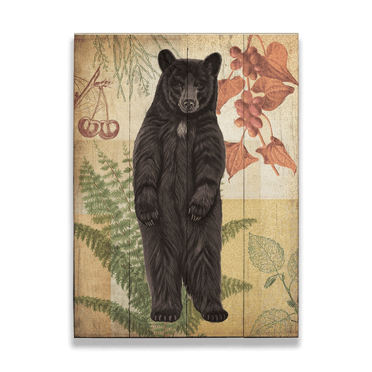 Wildwood Fern Bear - Wood & Metal Wall Art