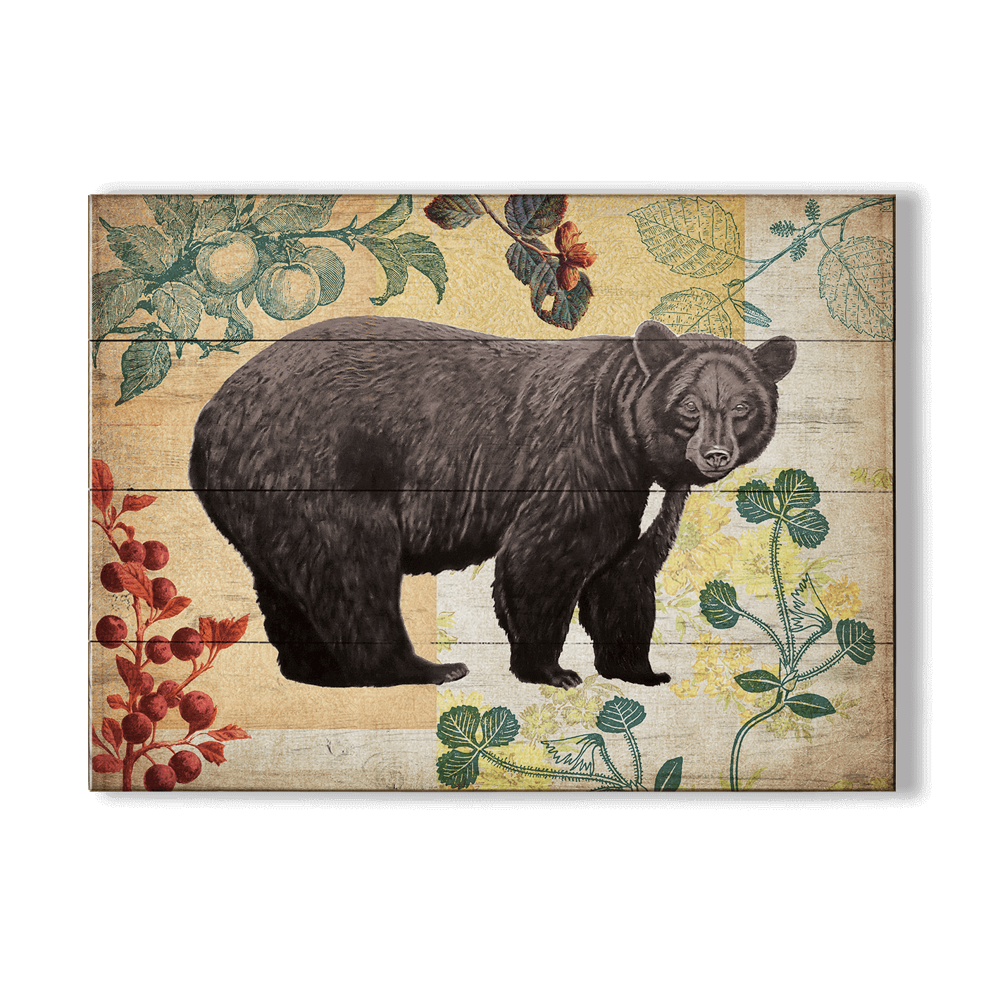Wildwood Berry Bear - Wood & Metal Wall Art