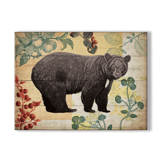 Wildwood Berry Bear - Wood & Metal Wall Art