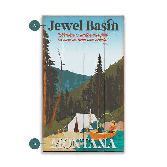 Camping Canoe Couple: Without Mountains - Wood & Metal Wall Art