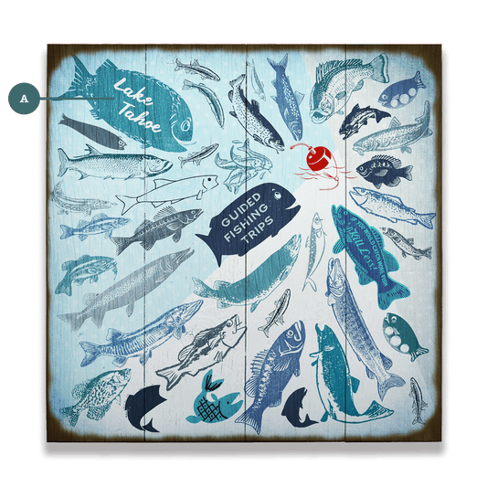 Fishing Frenzy - Wood & Metal Wall Art