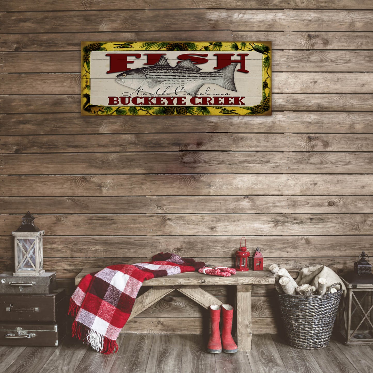 Catch of the Day Freshwater Fishing Sign Wall Decor