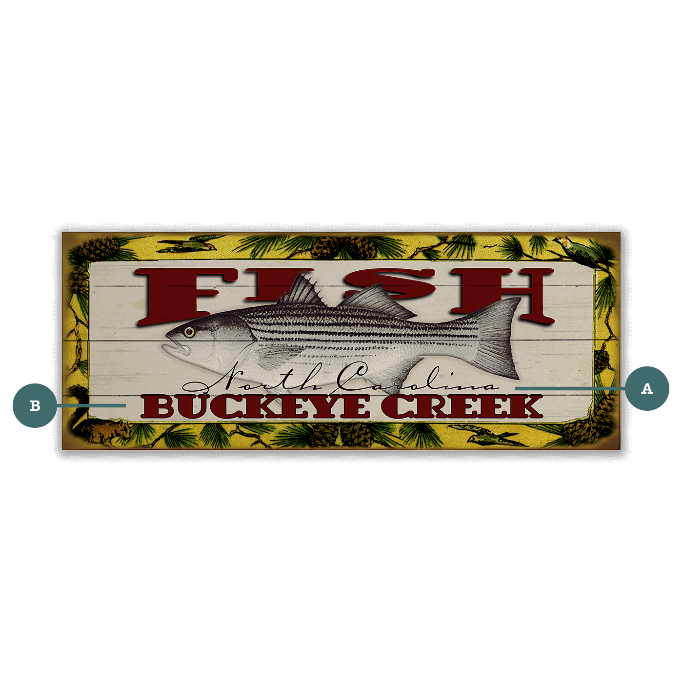 Catch of the Day Freshwater Fishing Sign Wall Decor