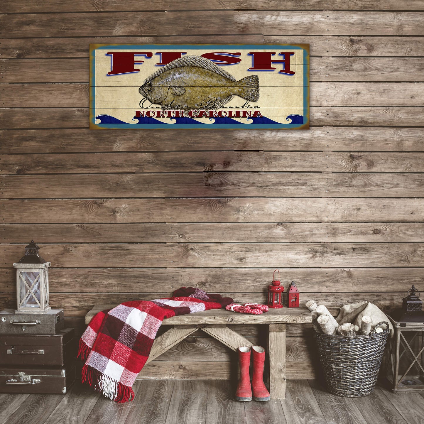 Catch of the Day Saltwater Fishing Sign Wall Decor