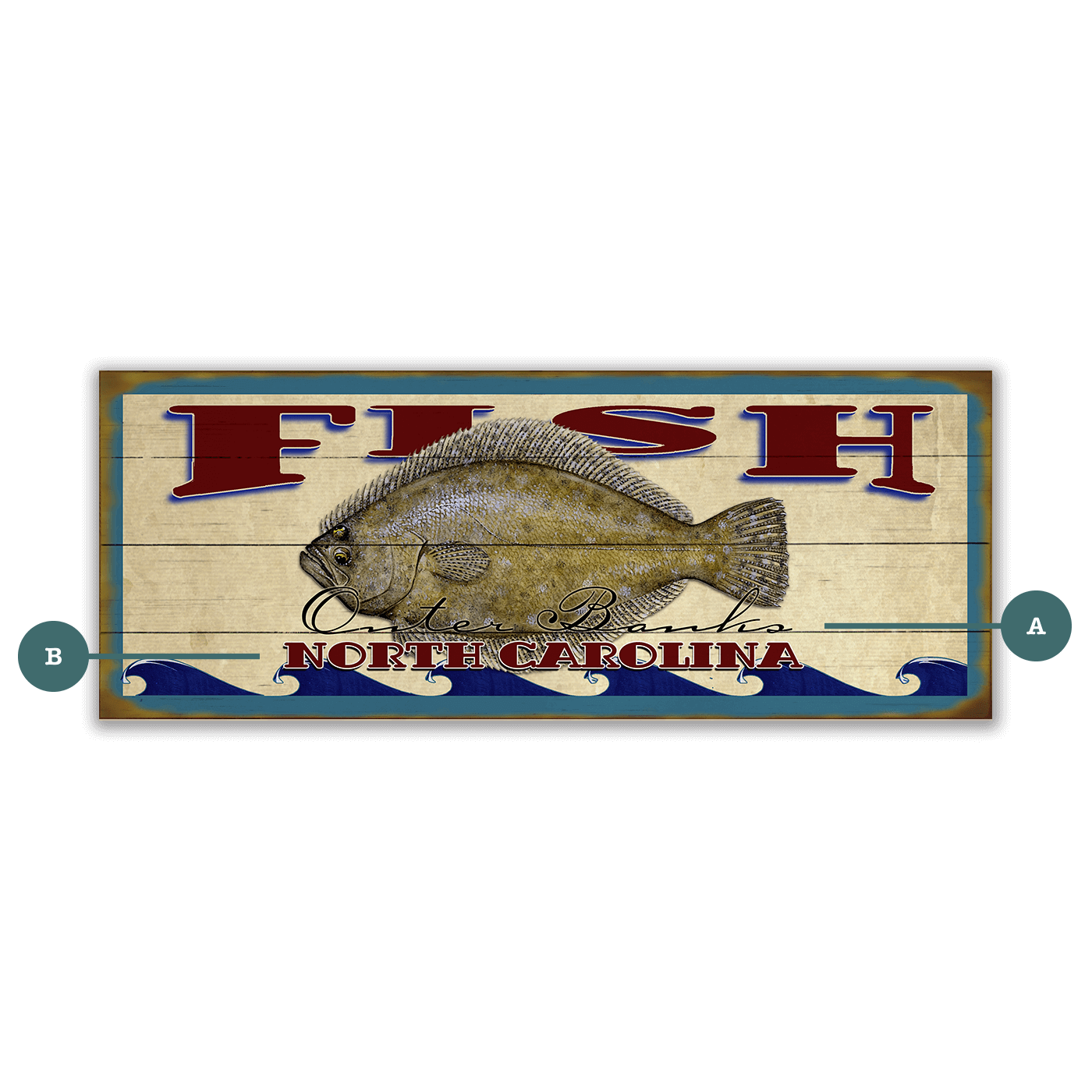 Catch of the Day Saltwater Fishing Sign Wall Decor