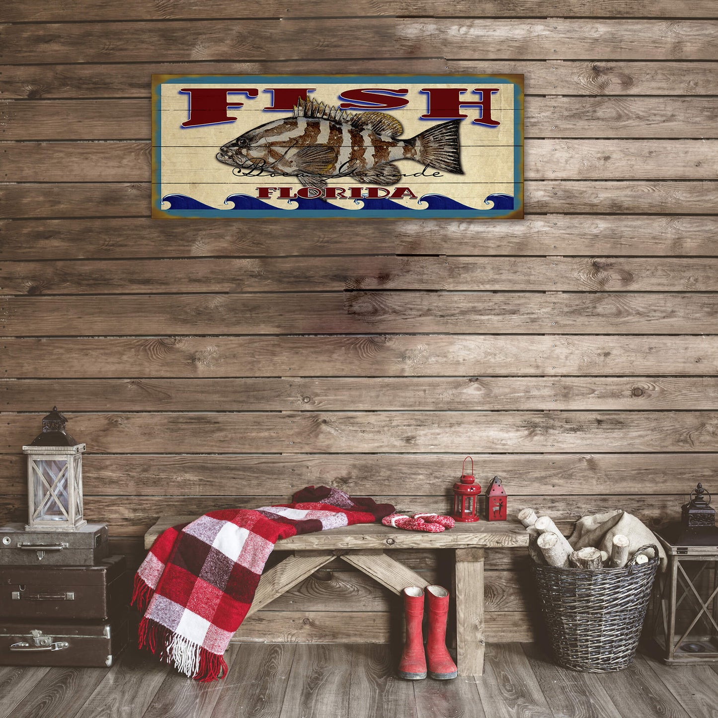 Catch of the Day Saltwater Fishing Sign Wall Decor