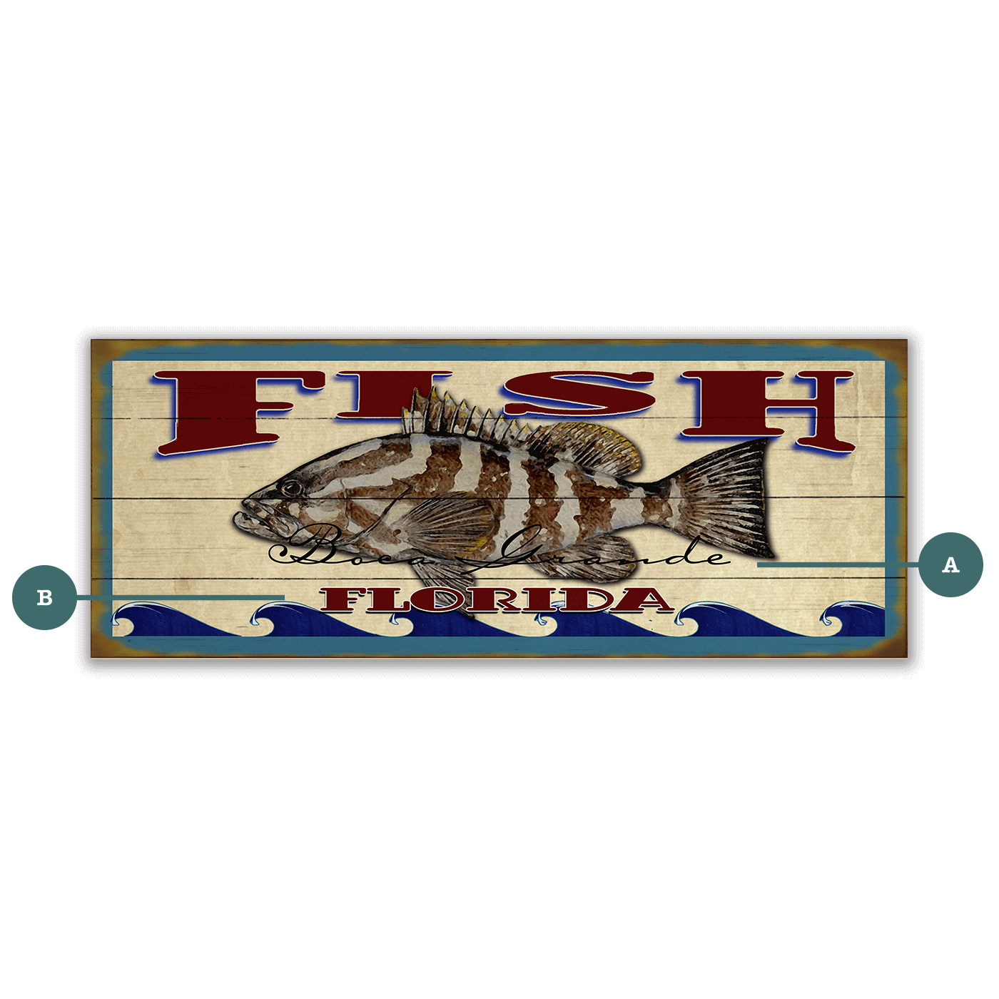 Catch of the Day Saltwater Fishing Sign Wall Decor