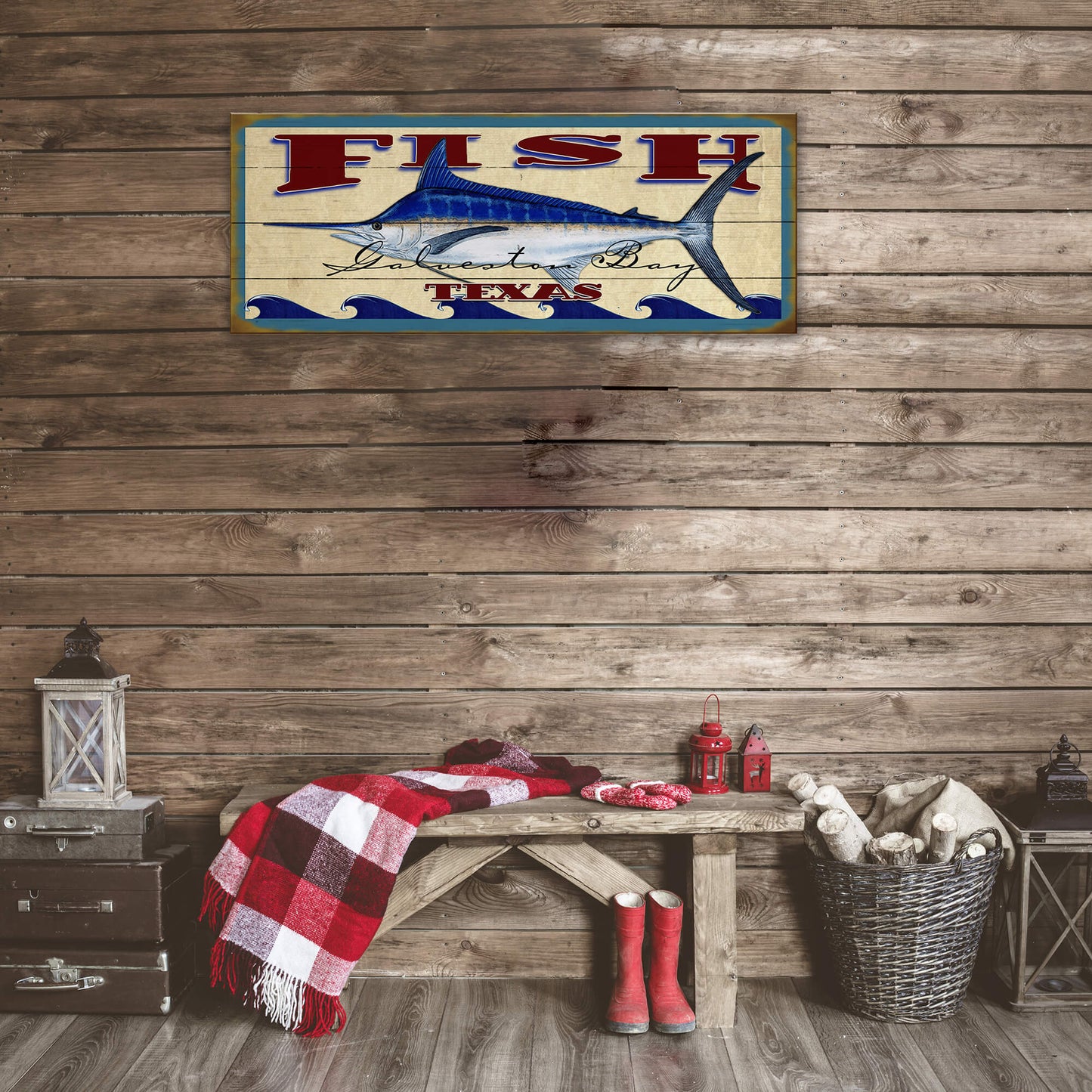 Catch of the Day Saltwater Fishing Sign Wall Decor