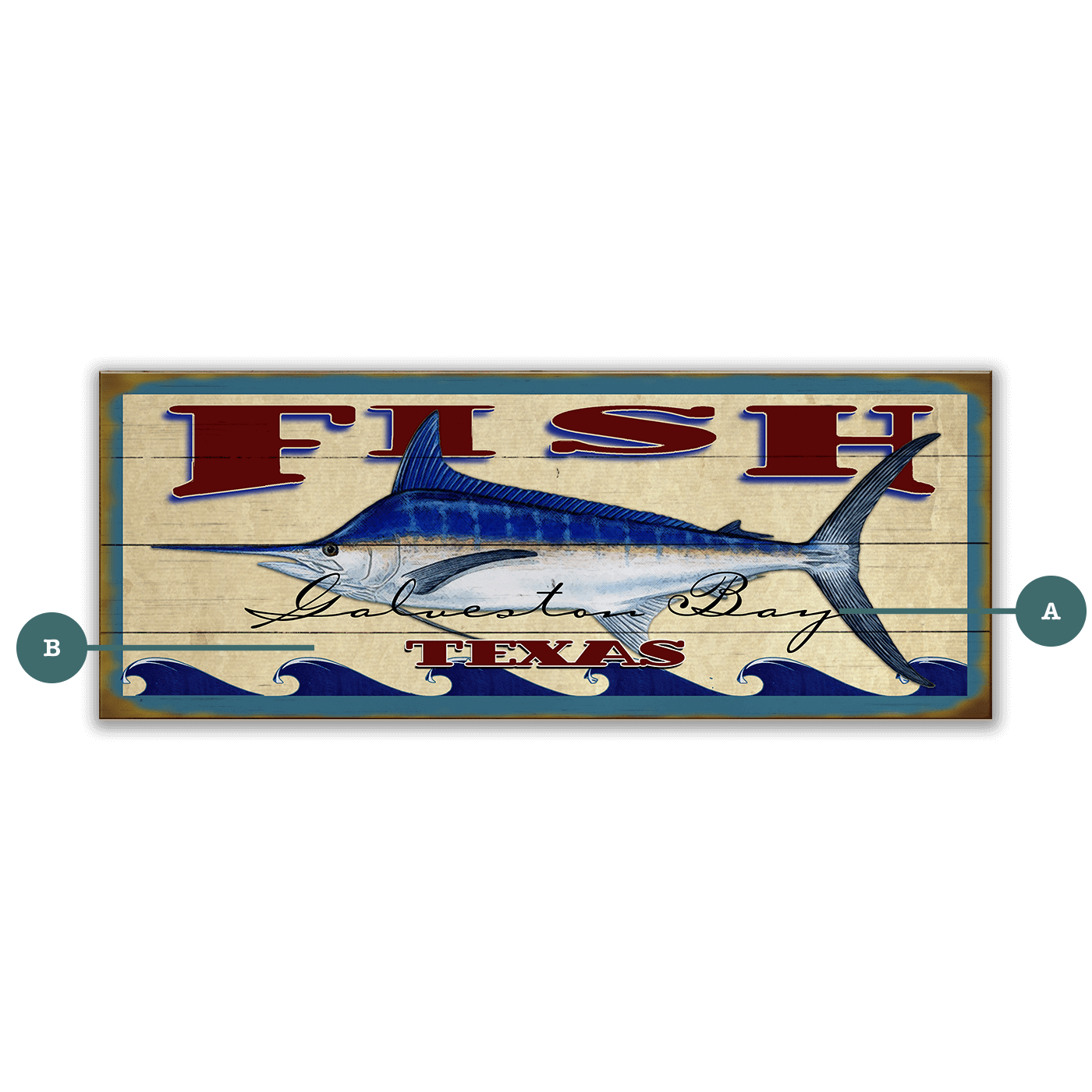 Catch of the Day Saltwater Fishing Sign Wall Decor