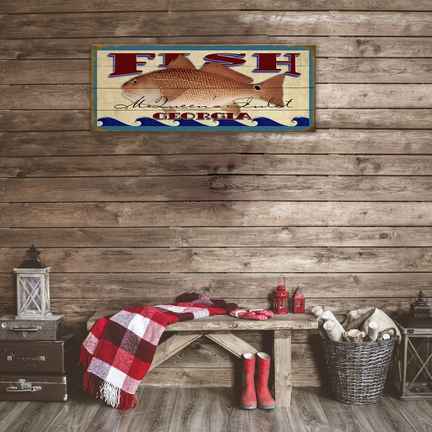 Catch of the Day Saltwater Fishing Sign Wall Decor