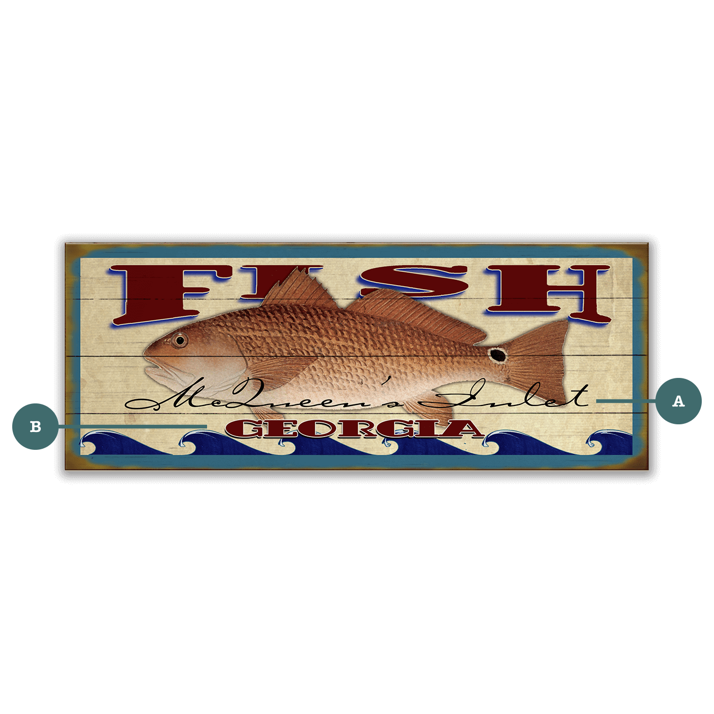 Catch of the Day Saltwater Fishing Sign Wall Decor