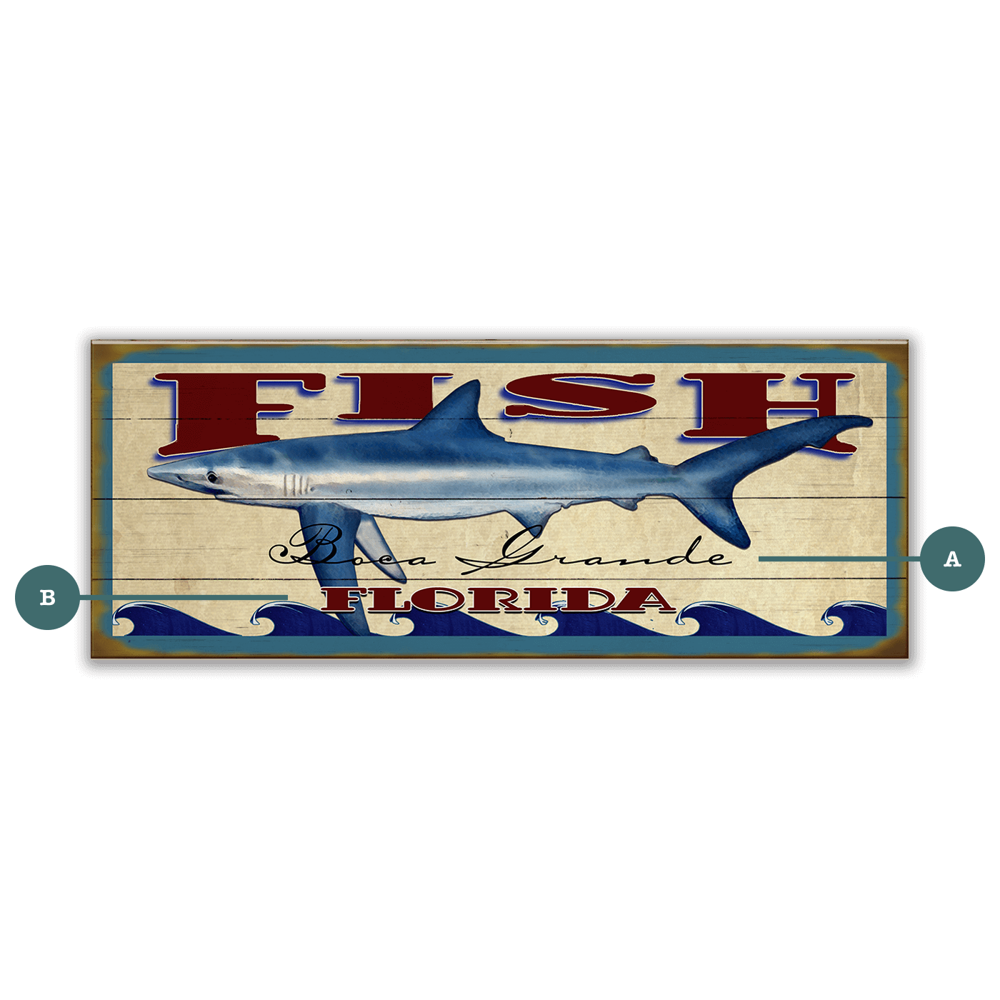 Catch of the Day Saltwater Fishing Sign Wall Decor