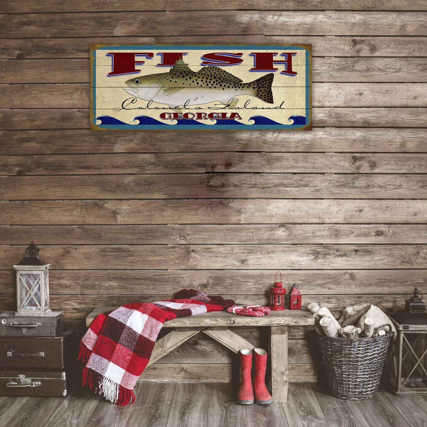 Catch of the Day Saltwater Fishing Sign Wall Decor
