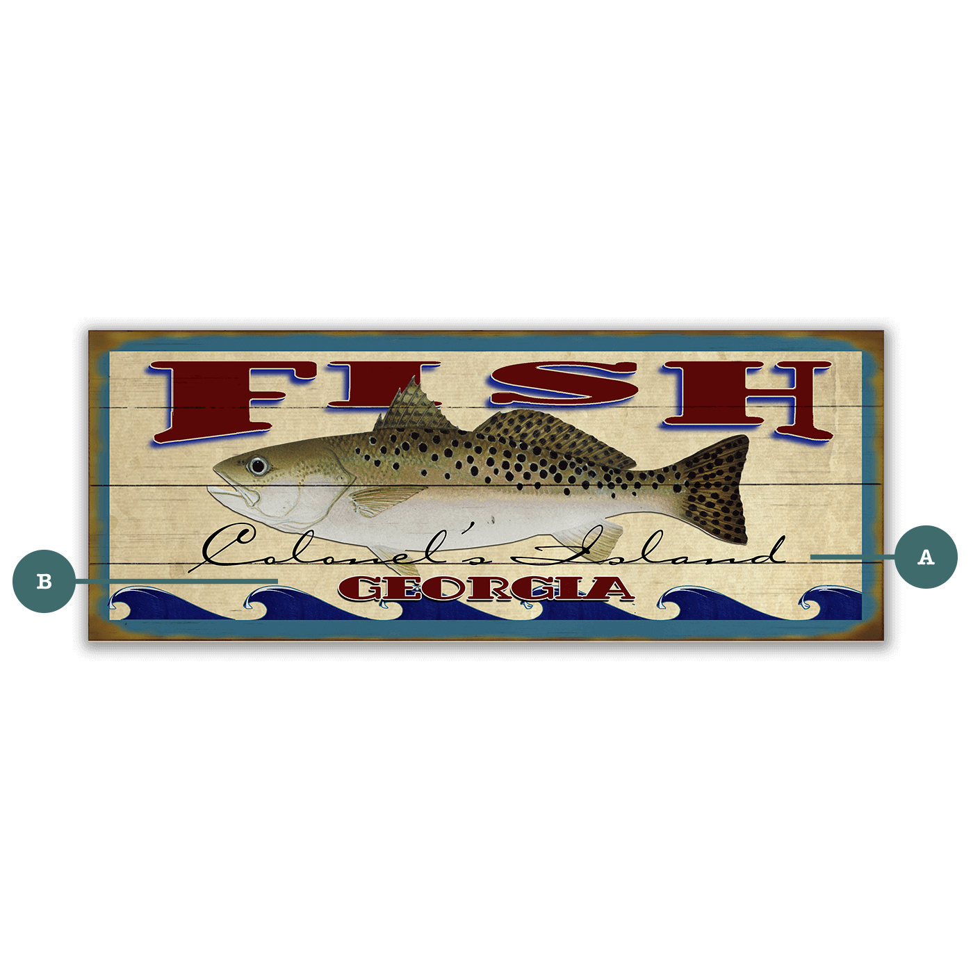Catch of the Day Saltwater Fishing Sign Wall Decor