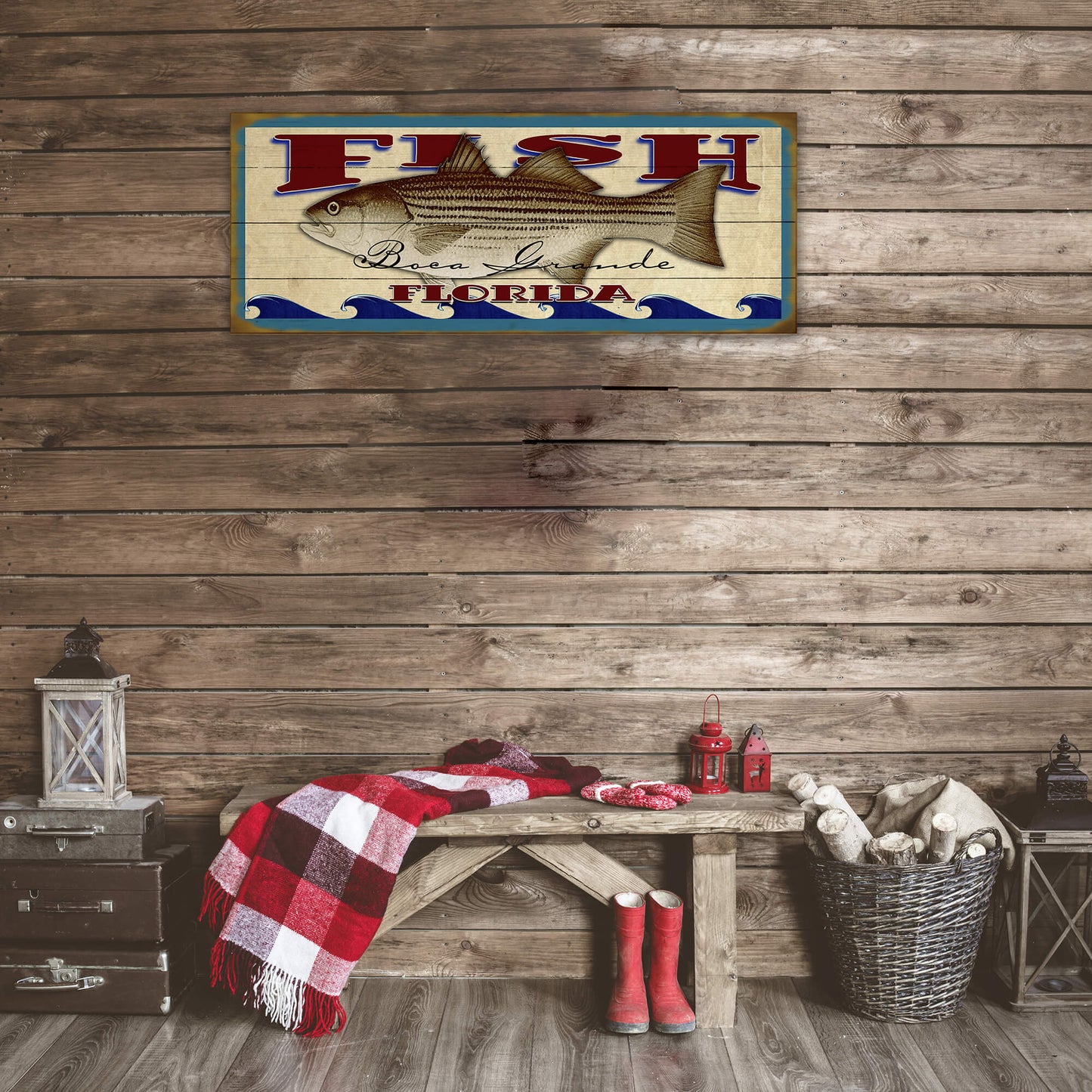 Catch of the Day Saltwater Fishing Sign Wall Decor