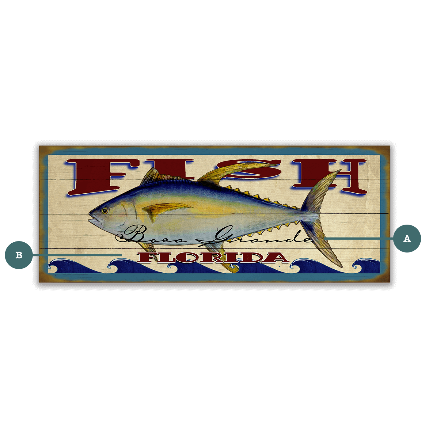 Catch of the Day Saltwater Fishing Sign Wall Decor