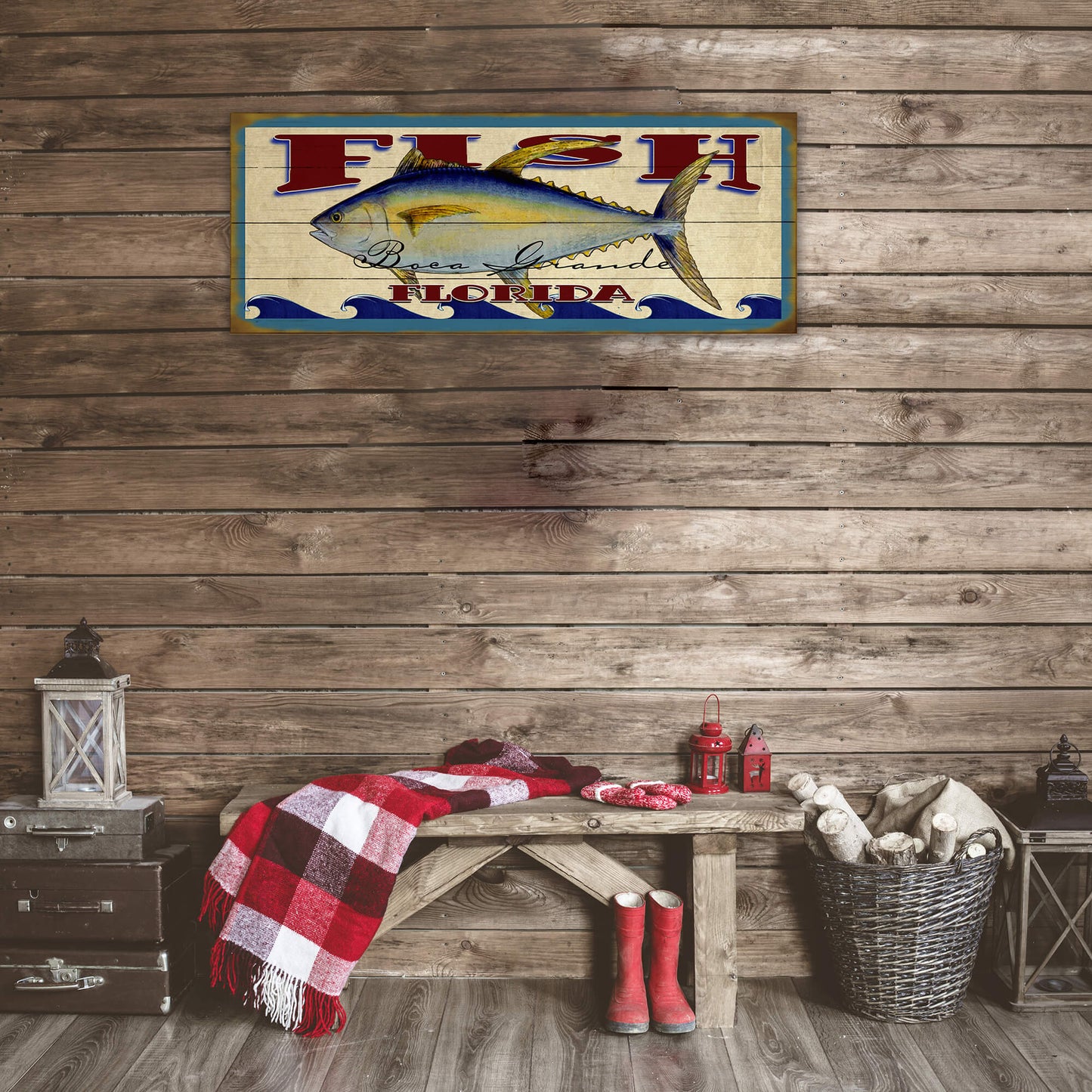 Catch of the Day Saltwater Fishing Sign Wall Decor