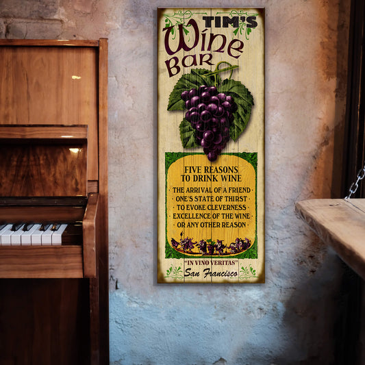 Wine Bar: Personalized - Wood & Metal Wall Art