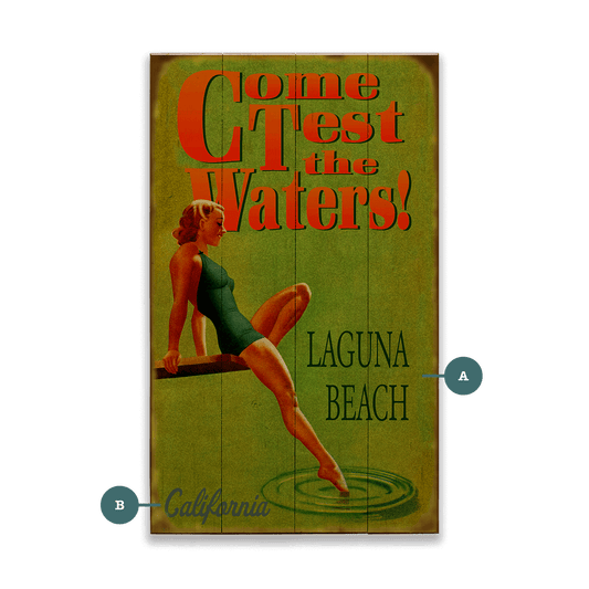 Test the Waters: Dip Your Toe in Green - Wood & Metal Wall Art