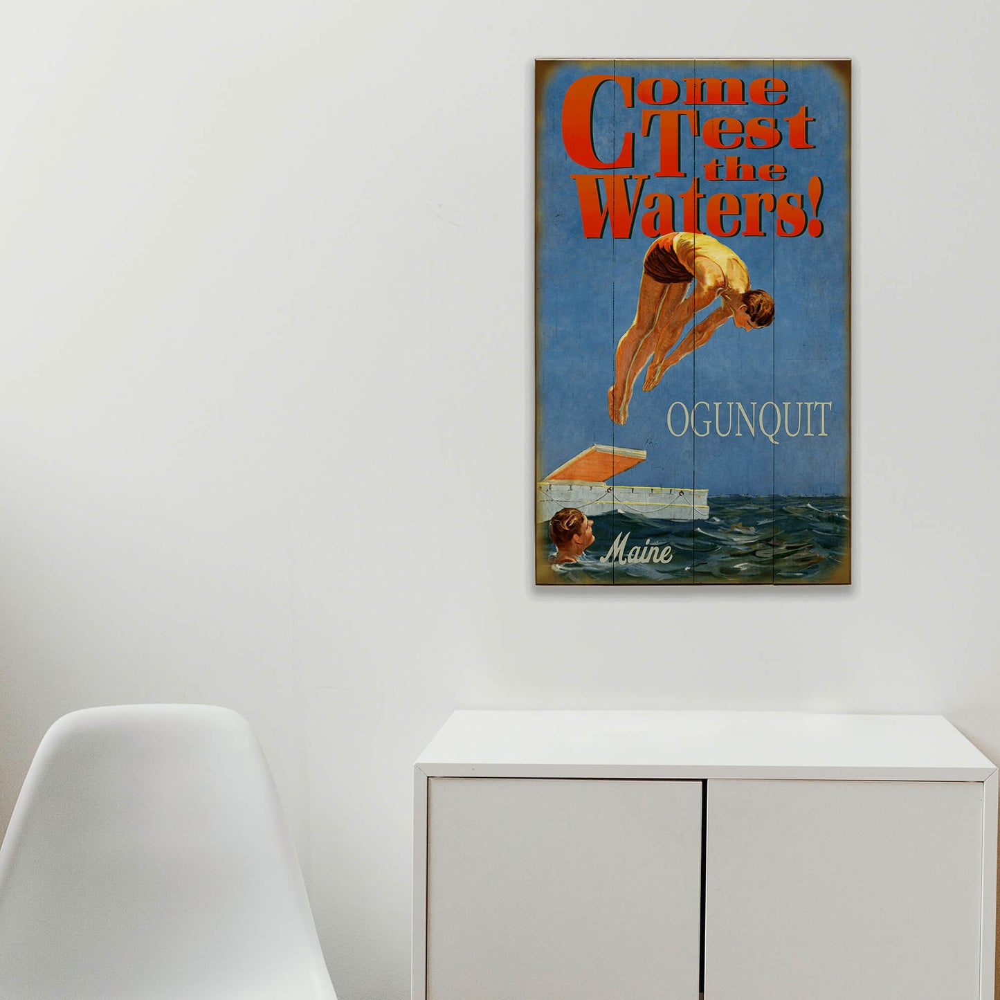 Test the Waters: Take the Plunge - Wood & Metal Wall Art