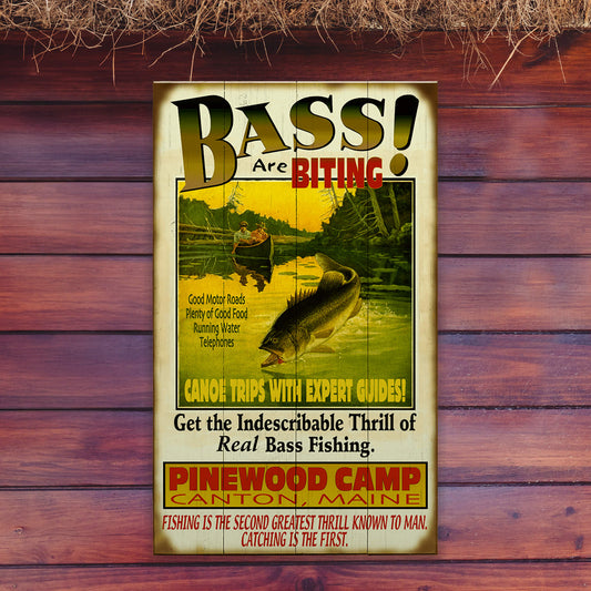 The Bass are Biting! - Wood & Metal Wall Art