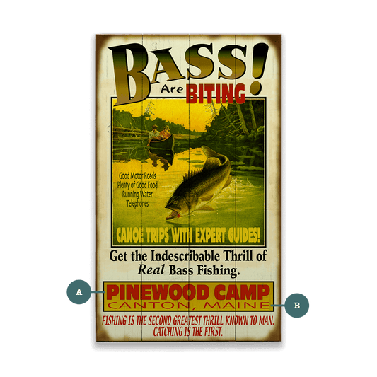 The Bass are Biting! - Wood & Metal Wall Art