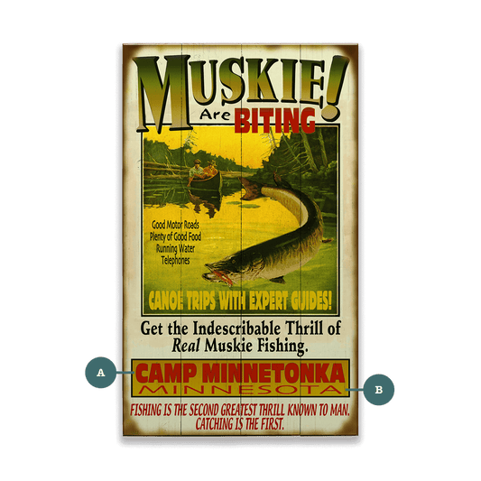The Muskie are Biting! - Wood & Metal Wall Art