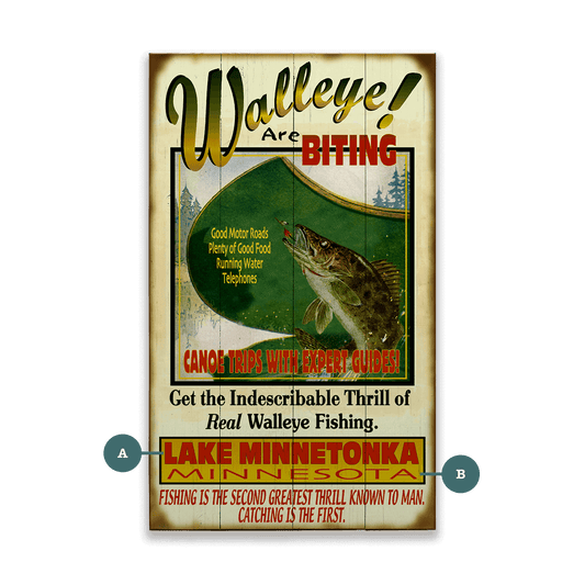 The Walleye are Biting! - Wood & Metal Wall Art