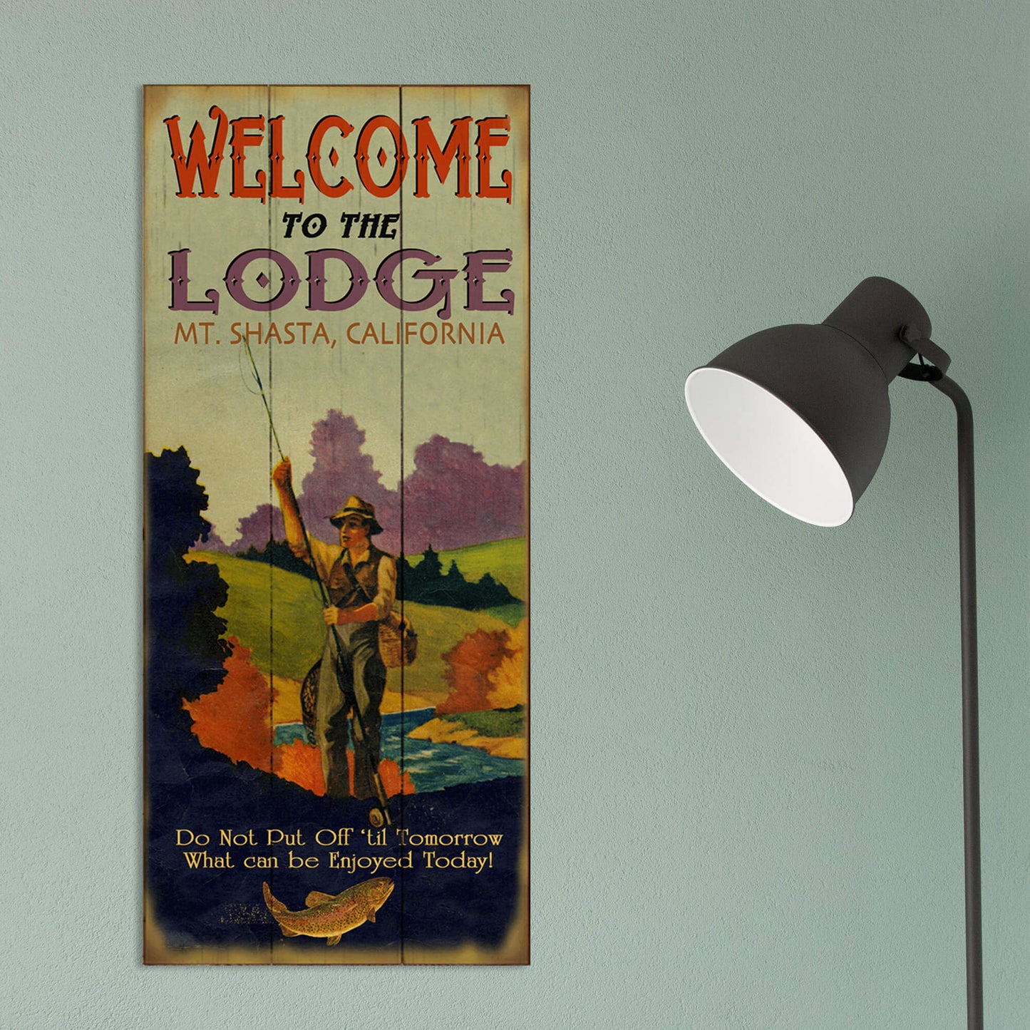 Welcome to the Lodge - Wood & Metal Wall Art