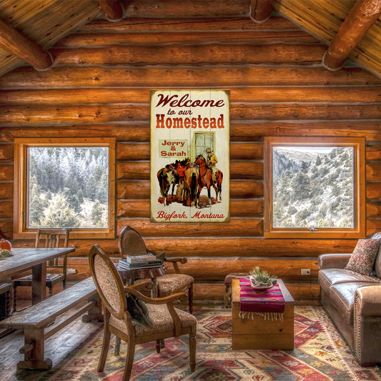 Welcome to our Homestead - Wood & Metal Wall Art