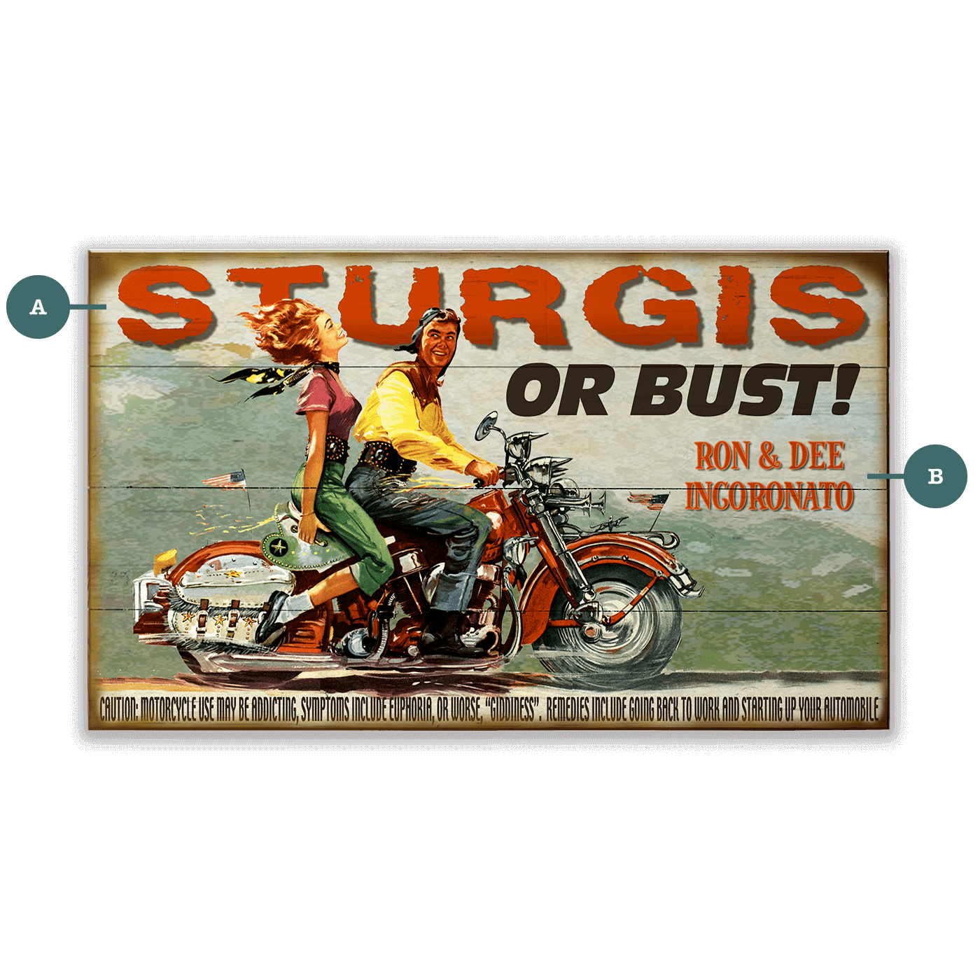 Sturgis or Bust! - Wood & Metal Wall Art