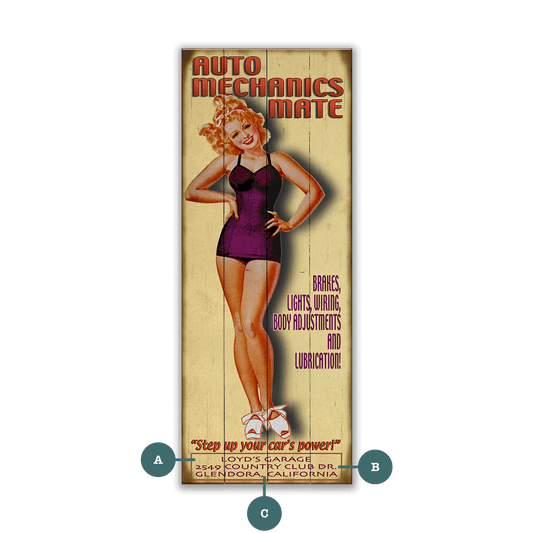 Auto Mechanic's Mate - Wood & Metal Wall Art