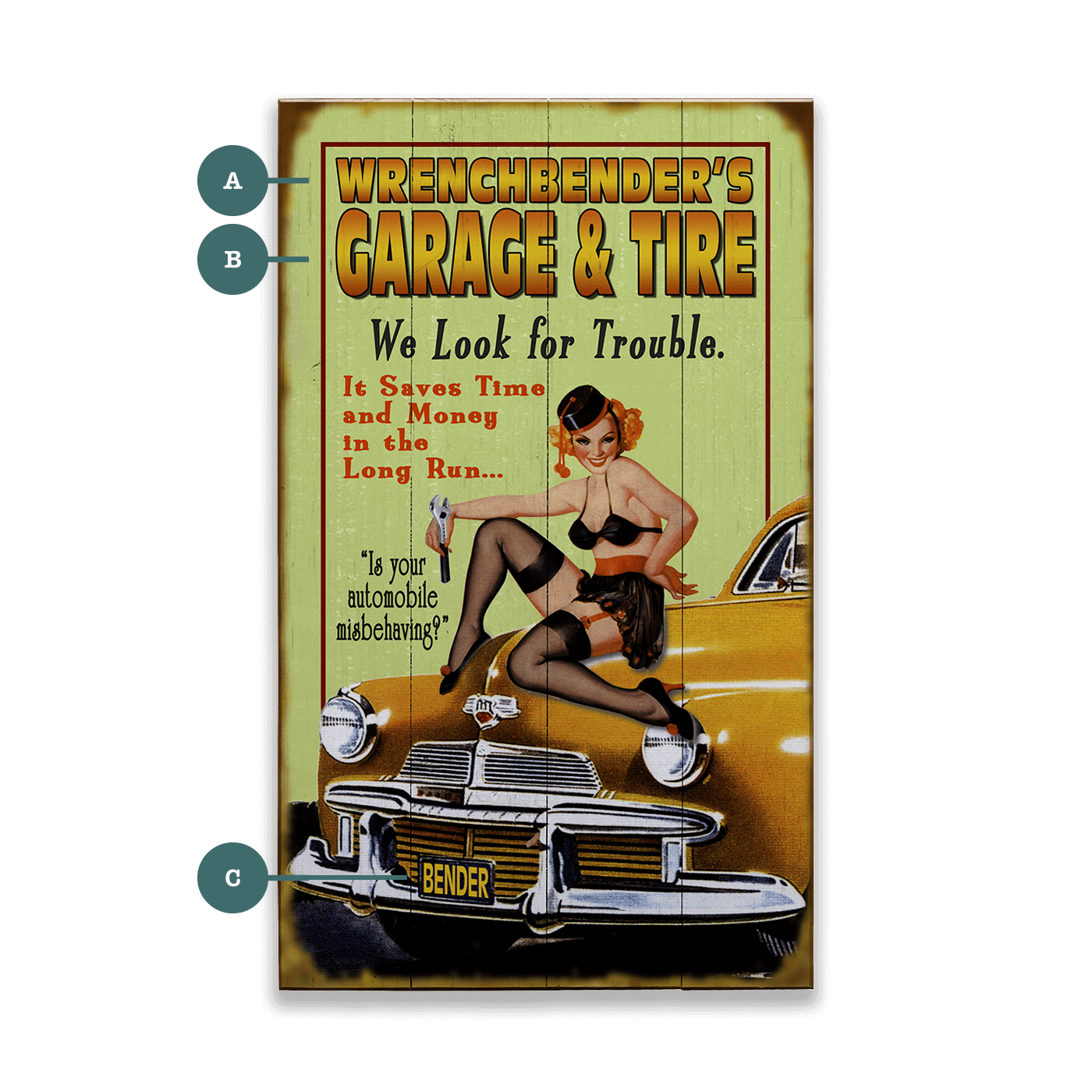 We Look for Trouble - Wood & Metal Wall Art
