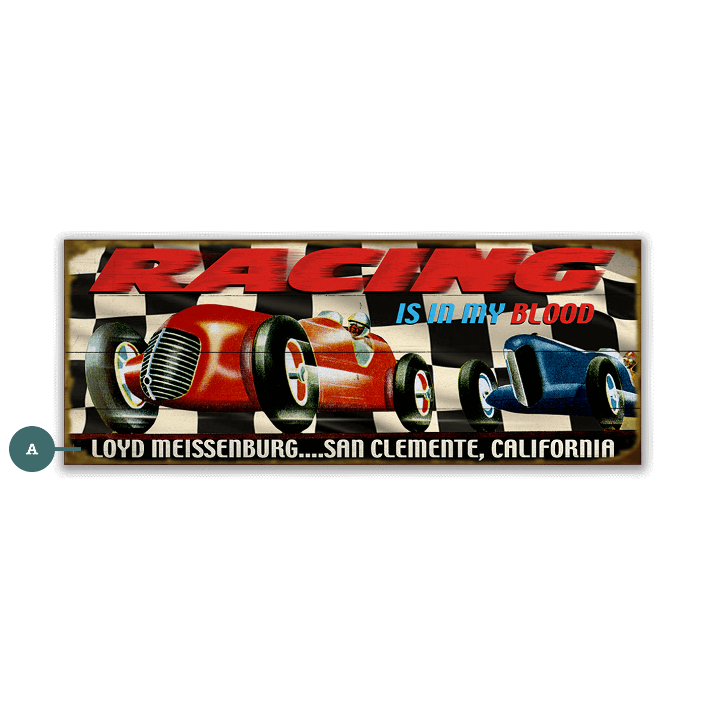 Racing is in My Blood - Wood & Metal Wall Art