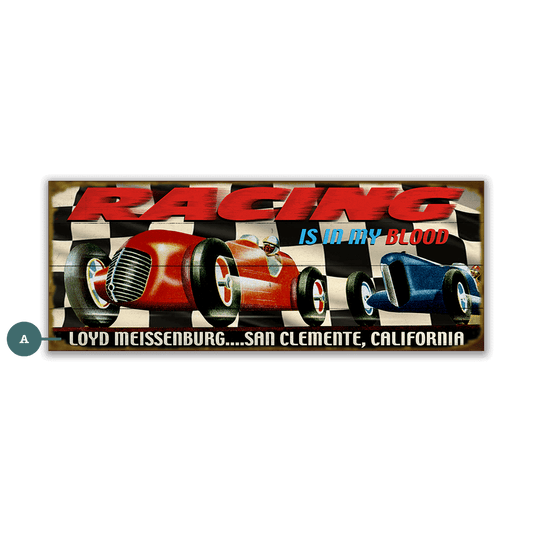 Racing is in My Blood - Wood & Metal Wall Art