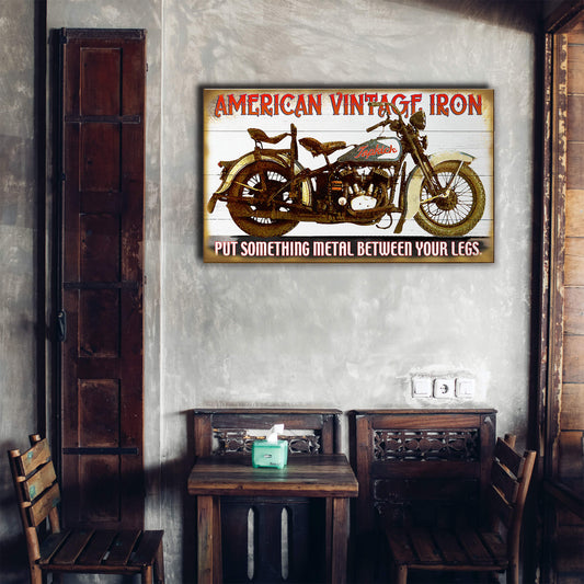 American Vintage Iron - Wood & Metal Wall Art