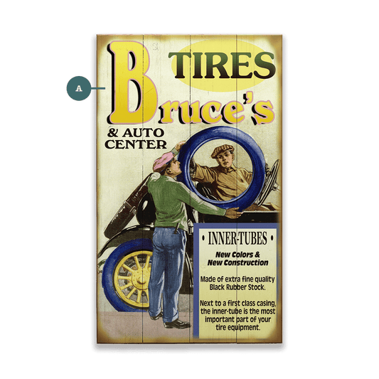 Tire Shop Sign - Wood & Metal Wall Art