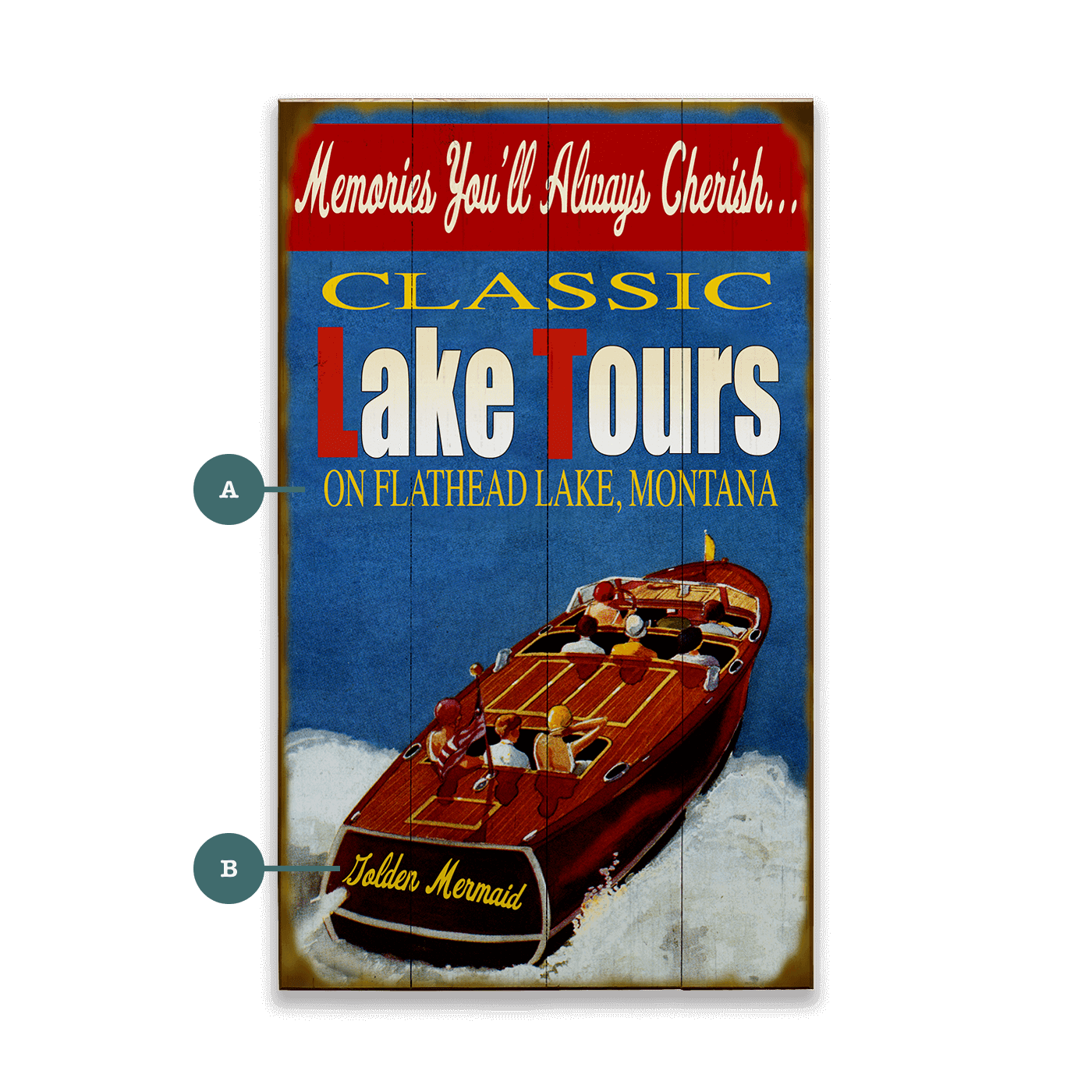 Classic Lake Tours - Wood & Metal Wall Art