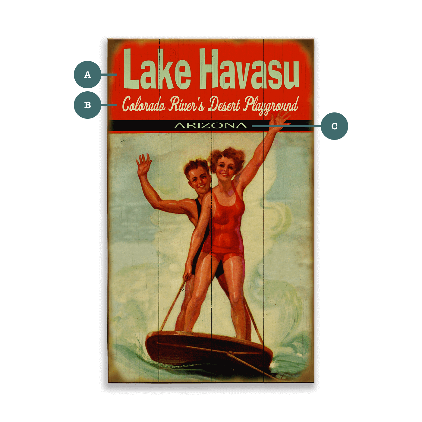 Skimboarding, Wakeboard - Wood & Metal Wall Art