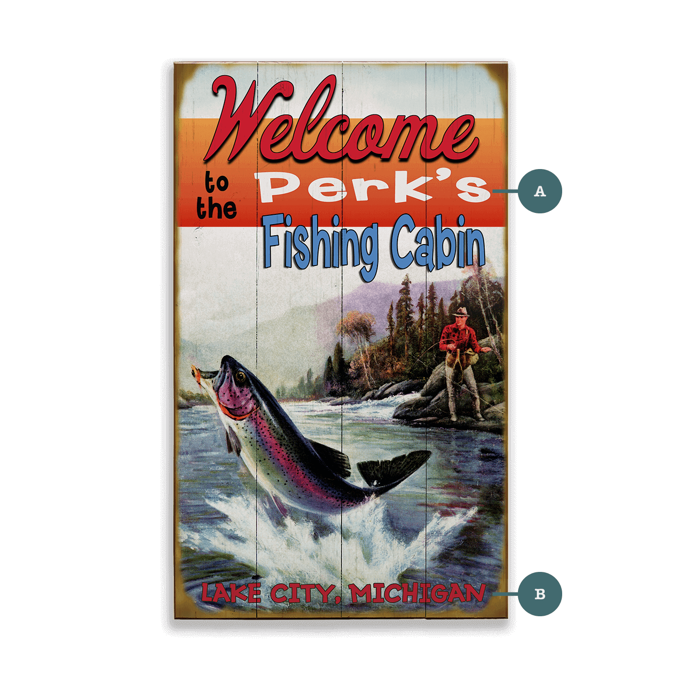 Welcome to the Fishing Cabin - Wood & Metal Wall Art