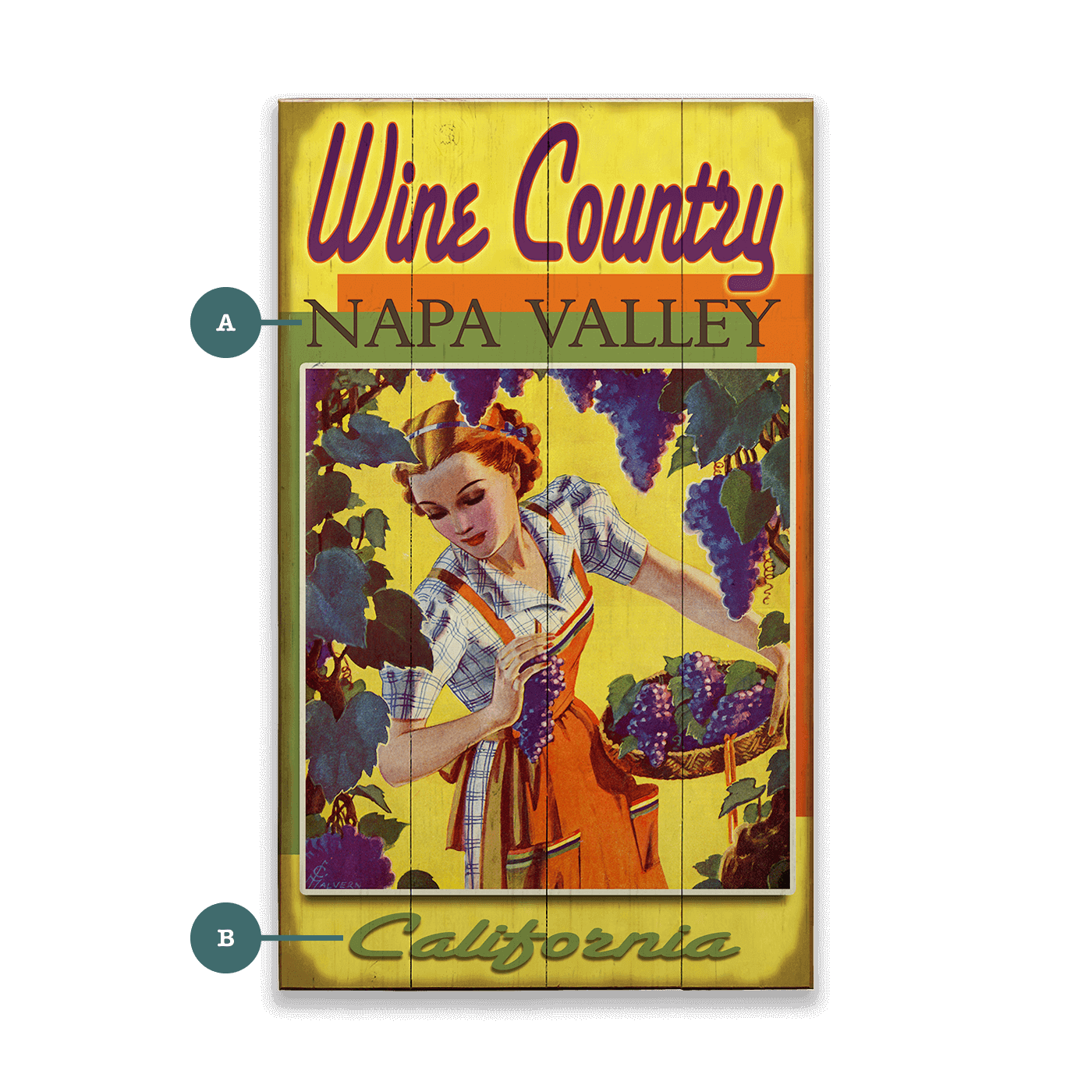 Wine Country - Wood & Metal Wall Art
